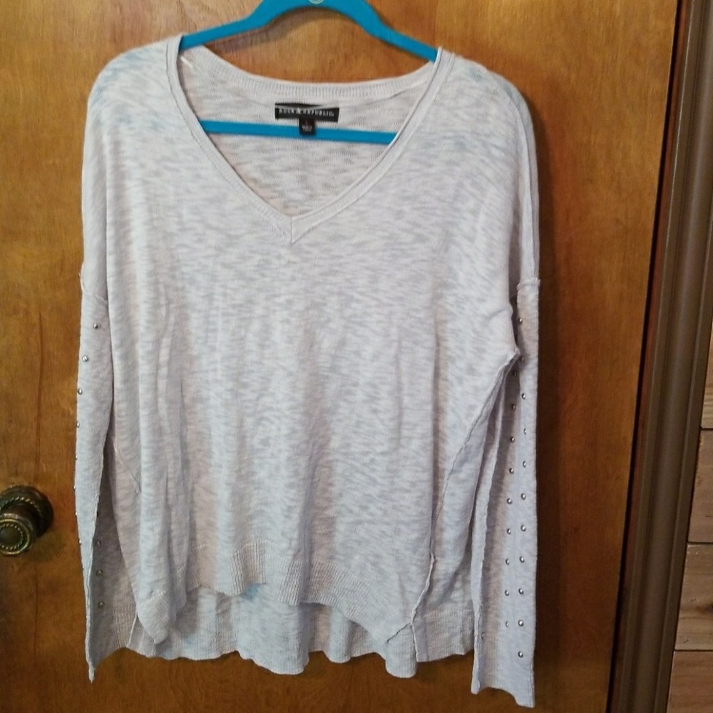 Rock & Republic sweater w/beaded sleeves